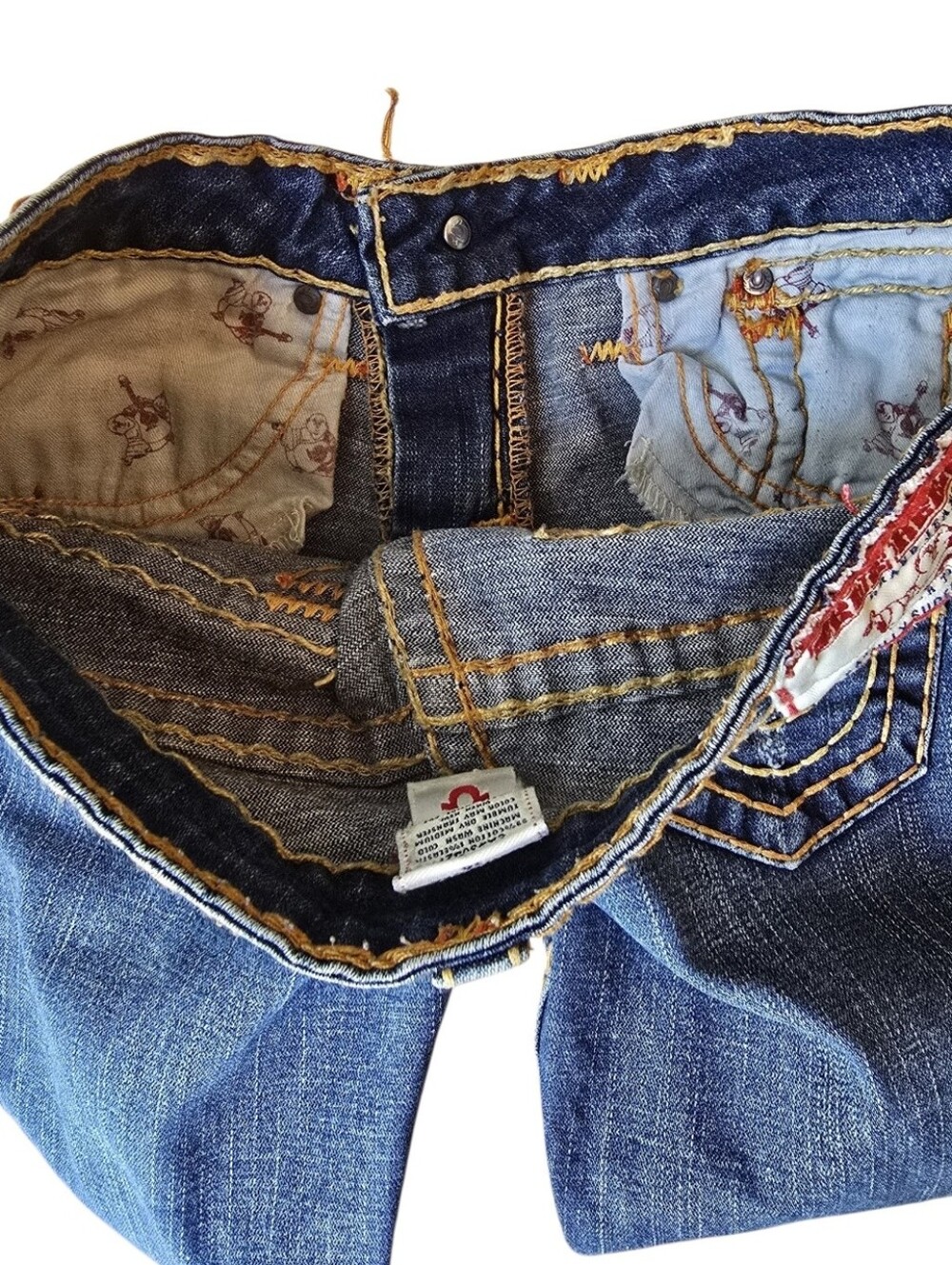 True Religion Joey Bootcut Jeans Women's 26 Dark Wash Flap Pocket Low Rise Y2K - Picture 14 of 16